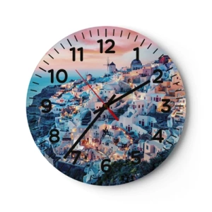 Wanduhr - Glasuhr - Dein toller griechischer Urlaub - 30x30 cm
