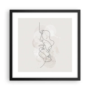 Poster in einem schwarzem Rahmen - Verstrickt in eine Umarmung - 40x40 cm