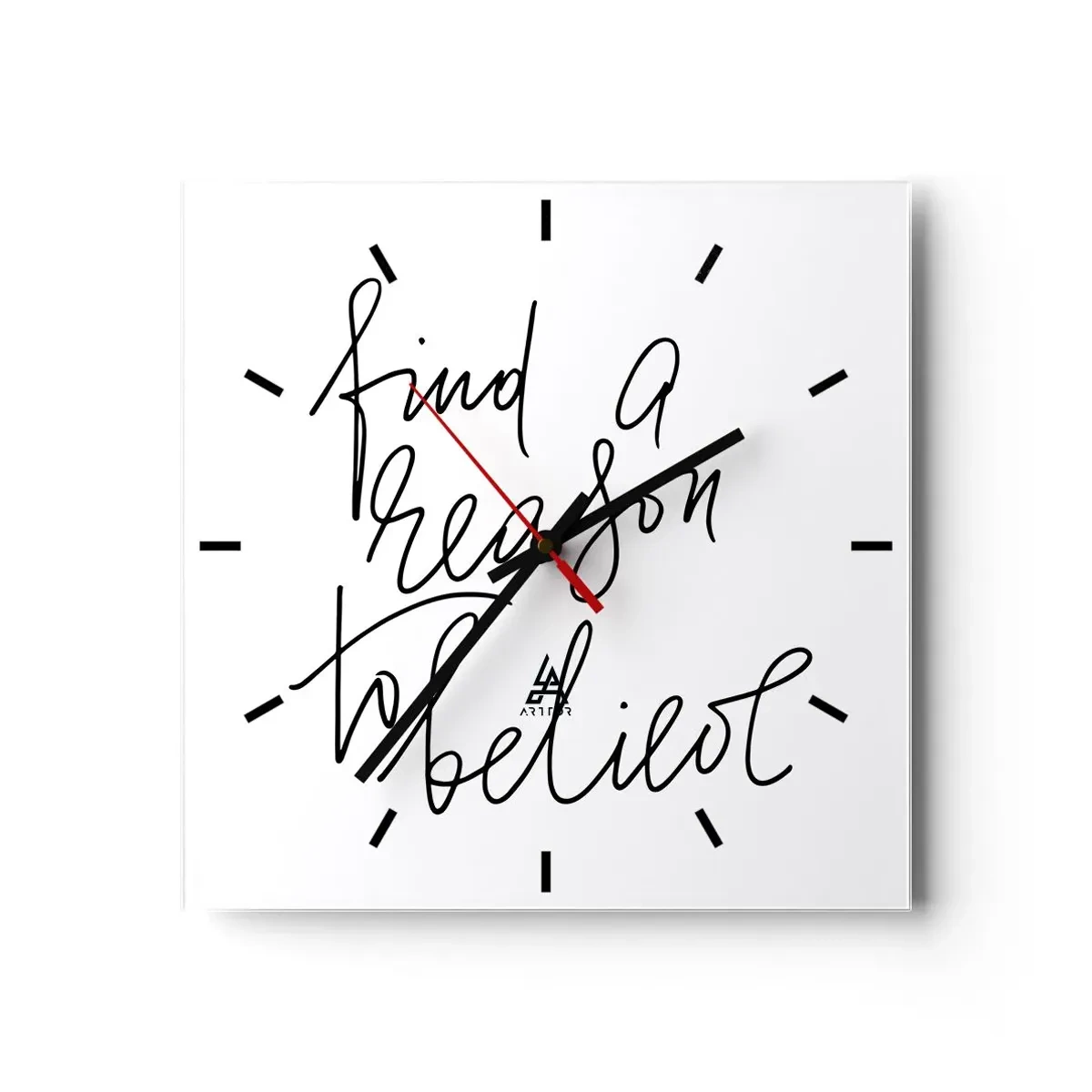 Wanduhr - Glasuhr - Es ist möglich - 40x40 cm