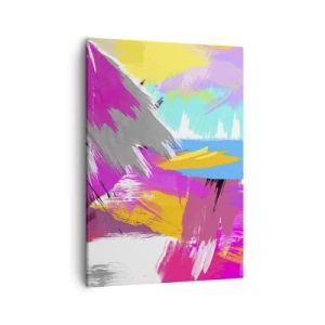 Bild auf Leinwand - Leinwandbild - Dynamische Abstraktion in intensiven Farben - 50x70cm - Und nochmal und nochmal und nochmal wieder - Moderne Wanddekoration für Wohnzimmer und Schlafzimmer ARTTOR