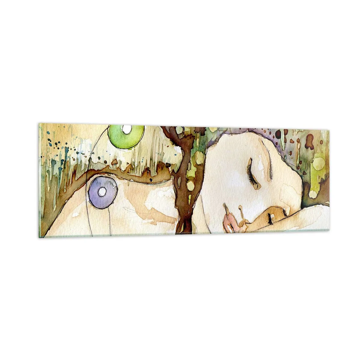 Glasbild - Bild auf glas - Ein smaragd-violetter Traum - 90x30 cm