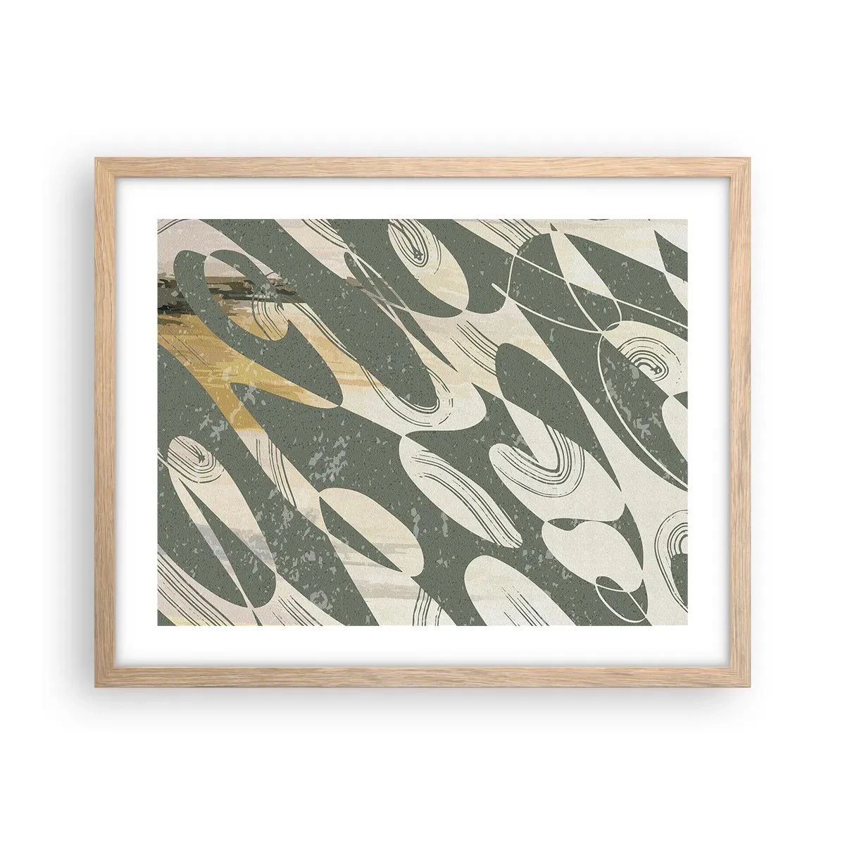 Poster in einem Rahmen aus heller Eiche - Rhythmische Abstraktion - 50x40 cm