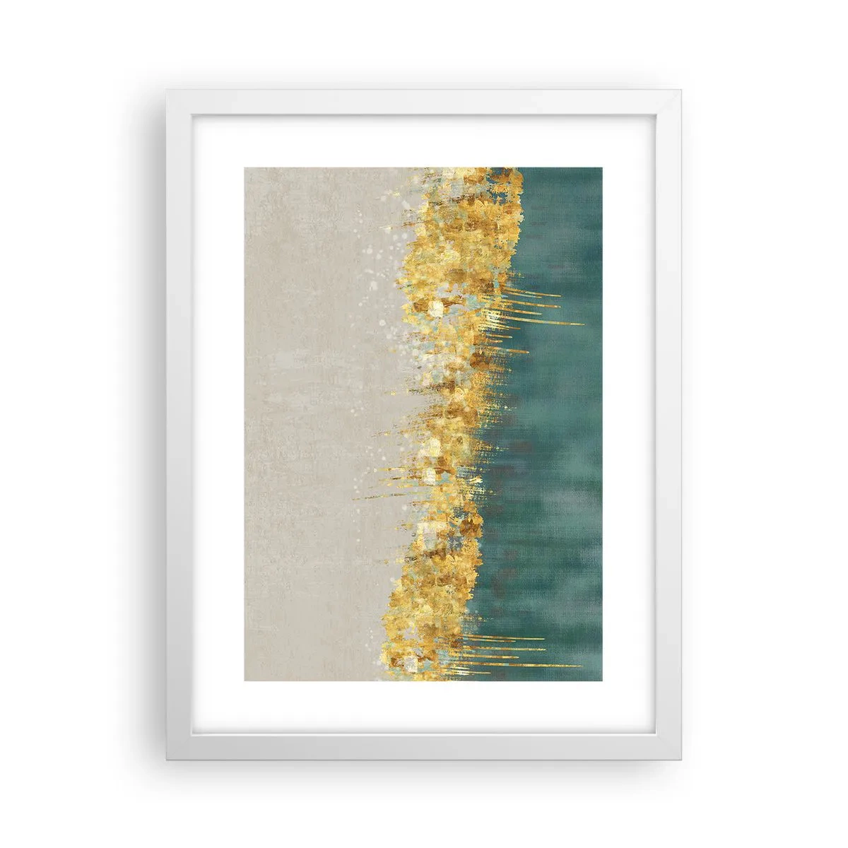 Poster in einem weißen Rahmen - Goldener Rand - 30x40 cm