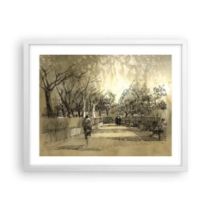 Poster in einem weißen Rahmen - Ein Moment mit einer Feder angehalten - 50x40 cm