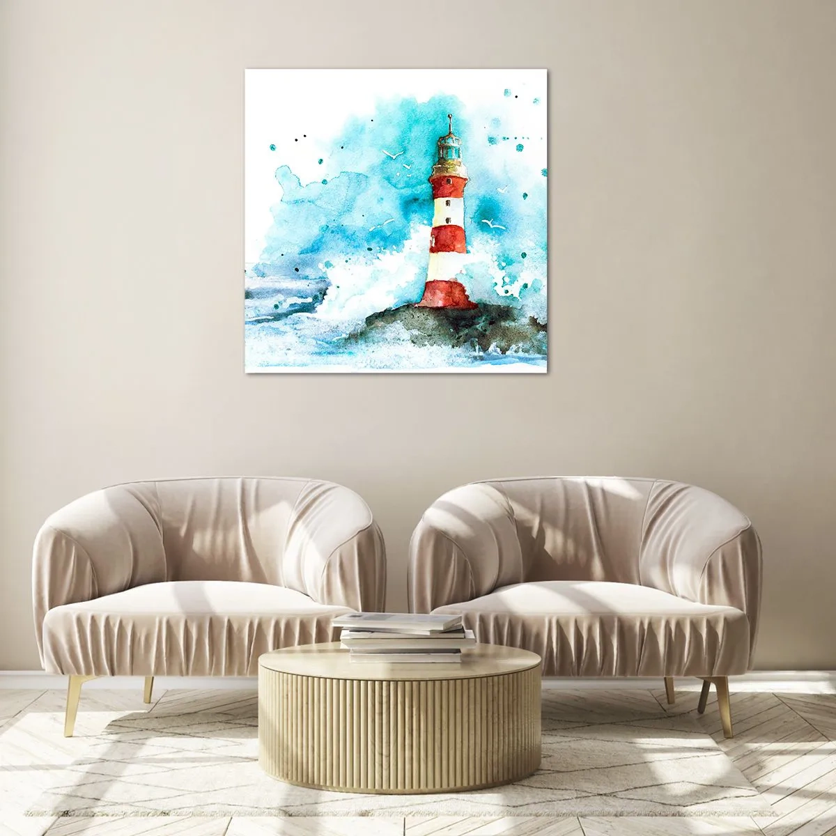 Glasbild - Bild auf glas - Einheit der Elemente - 60x60 cm