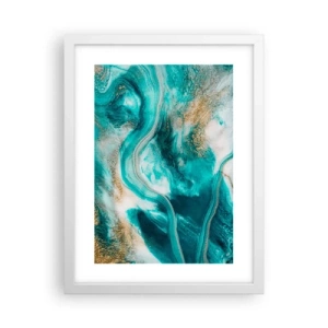 Poster in einem weißen Rahmen - Der Fluss aus Gold - 30x40 cm