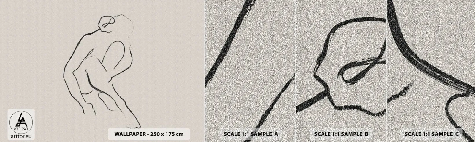 Fototapeten Muster Premium Sand - Intime Skizze - Minimalismus, Akt, Frau - 100x30 cm