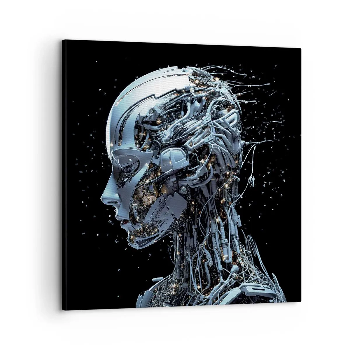 Bild auf Leinwand - Leinwandbild - Technologie ist eine Frau - 60x60 cm