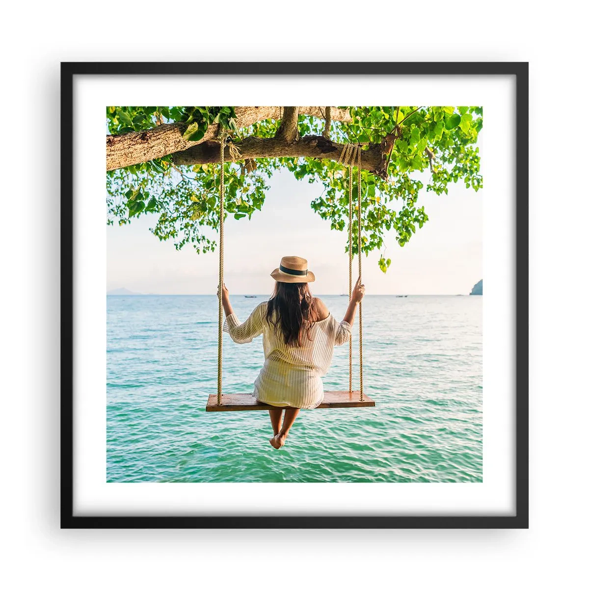 Poster in einem schwarzem Rahmen - Das Leben ist wunderschön - 50x50 cm