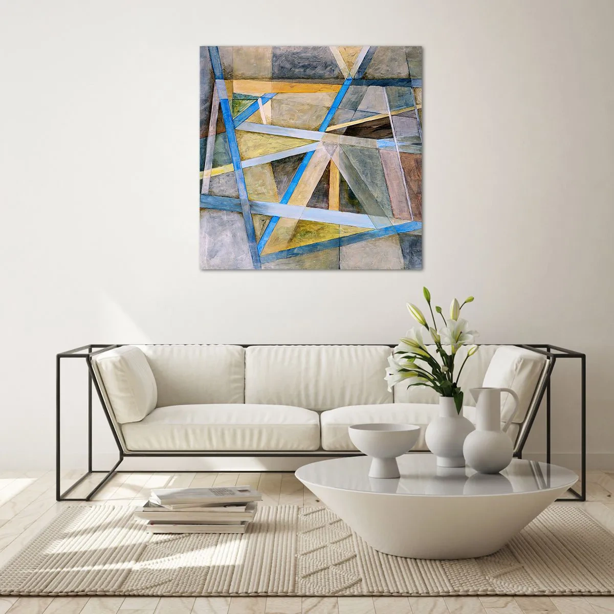 Glasbild - Bild auf glas - Gerade oder diagonal? - 30x30 cm