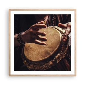 Poster in einem Rahmen aus heller Eiche - Im Rhythmus des Herzens - 60x60 cm