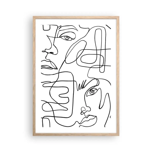 Poster in einem Rahmen aus heller Eiche - In verworrenen Gefühlen - 50x70 cm