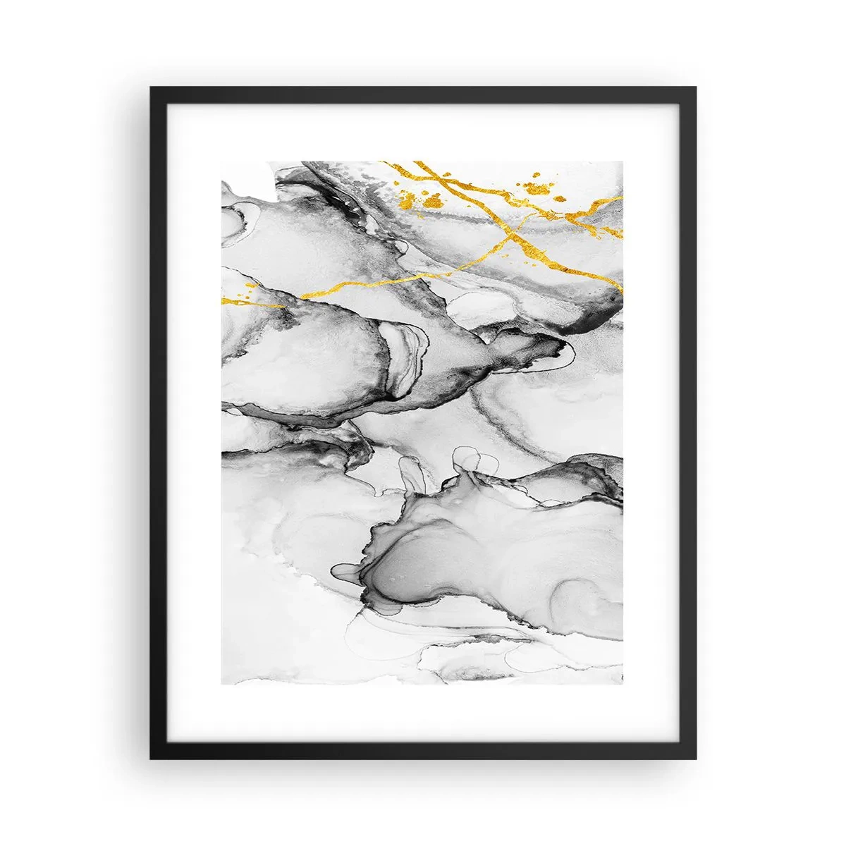 Poster in einem schwarzem Rahmen - Komposition mit Goldmotiv - 40x50 cm