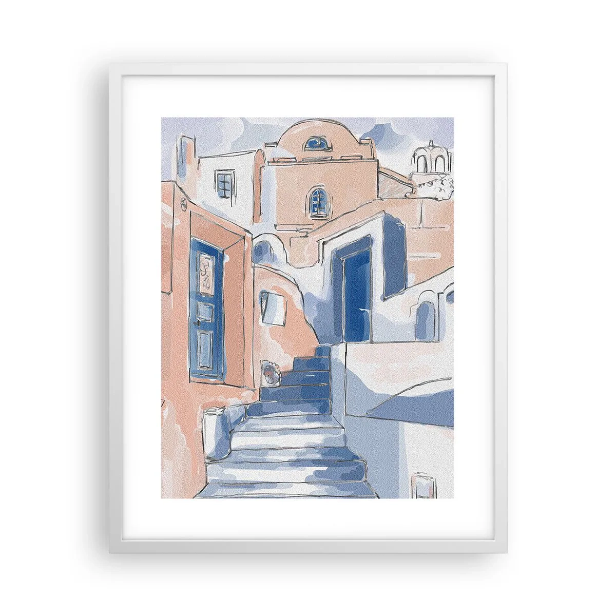 Poster in einem weißen Rahmen - Exotische Stadt - 40x50 cm