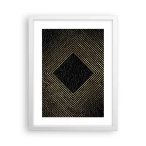 Poster in einem weißen Rahmen - Geometrie im glamourösen Stil - 30x40 cm