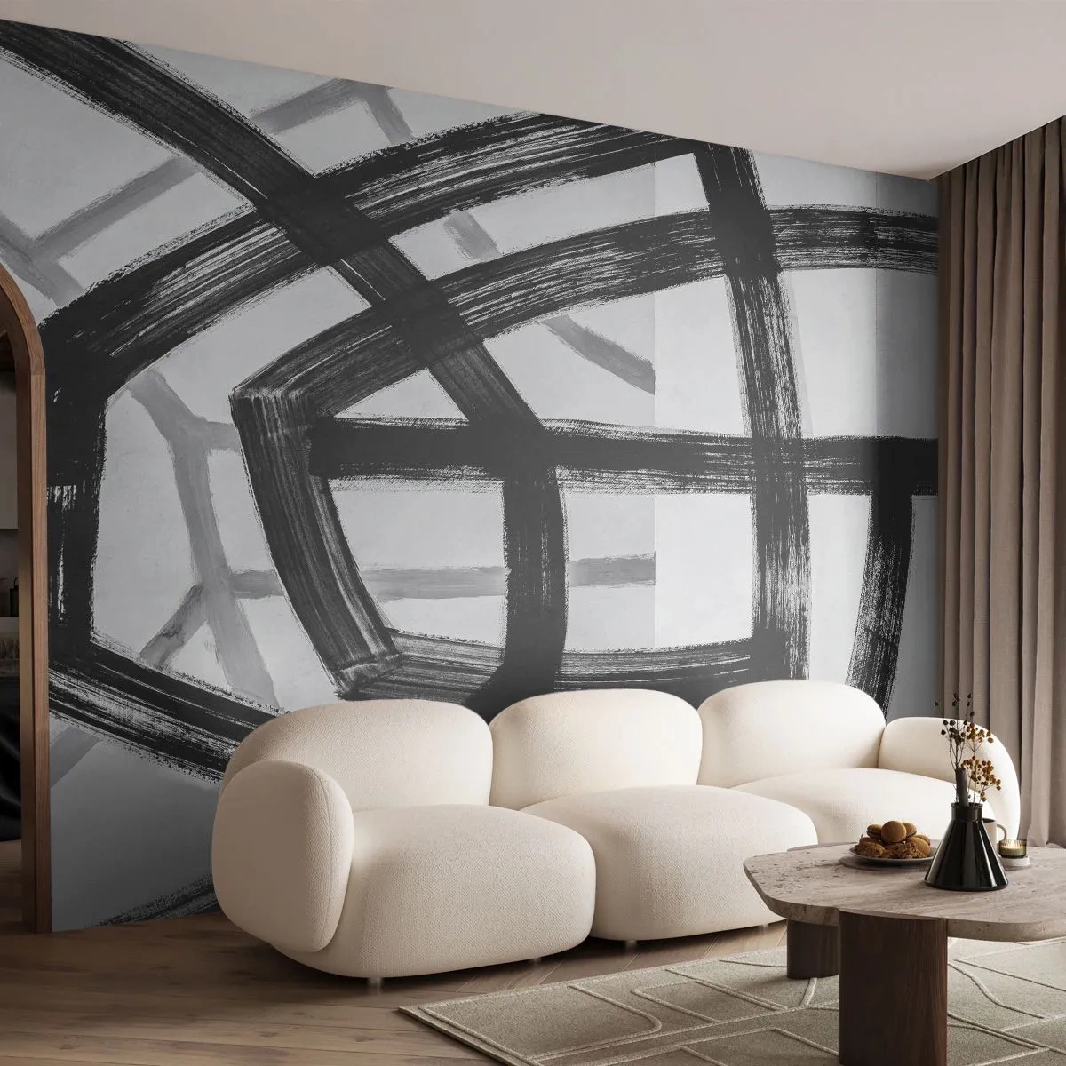 Fototapete Standard Eco - Bautiefe - Striche, Stück, Modern - 300x210 cm