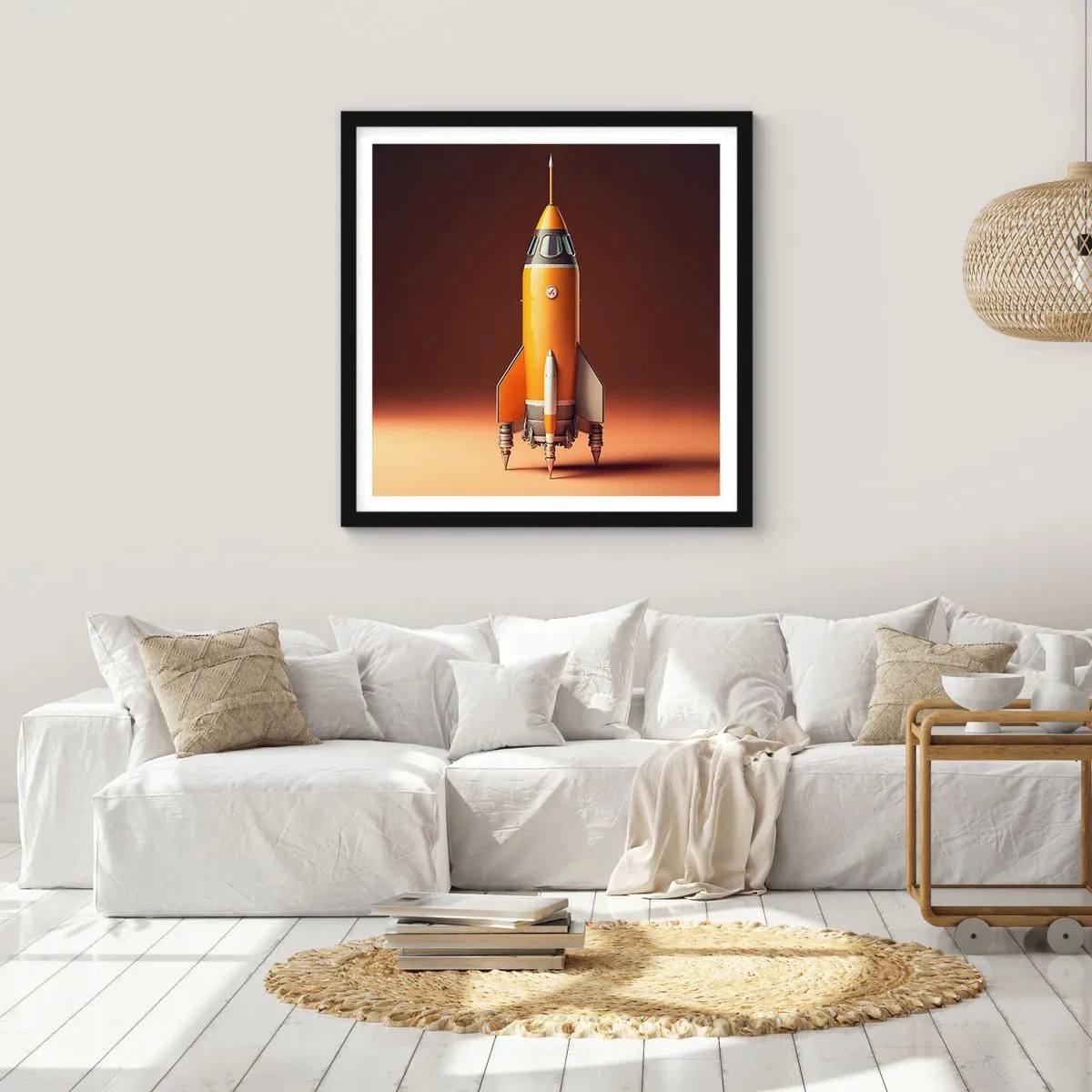 Poster in einem schwarzem Rahmen - Es beginnt mit einem Traum - 60x60 cm