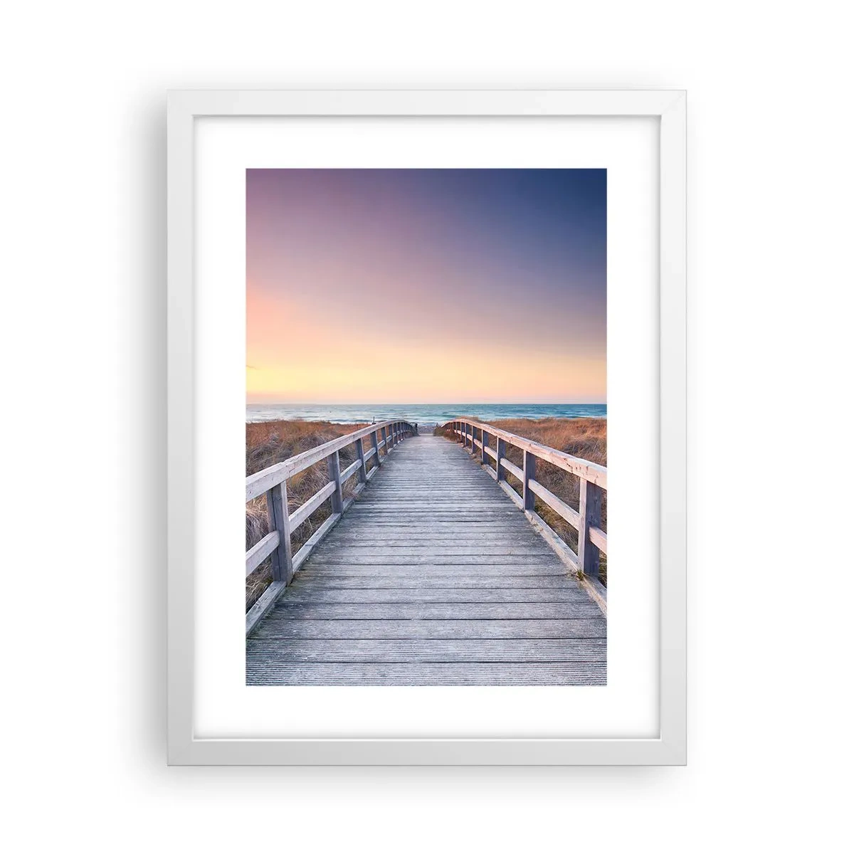 Poster in einem weißen Rahmen - Baltische Abend-Aurora - 30x40 cm