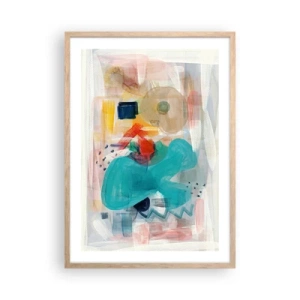 Poster in einem Rahmen aus heller Eiche - Buntes Spiel - 50x70 cm