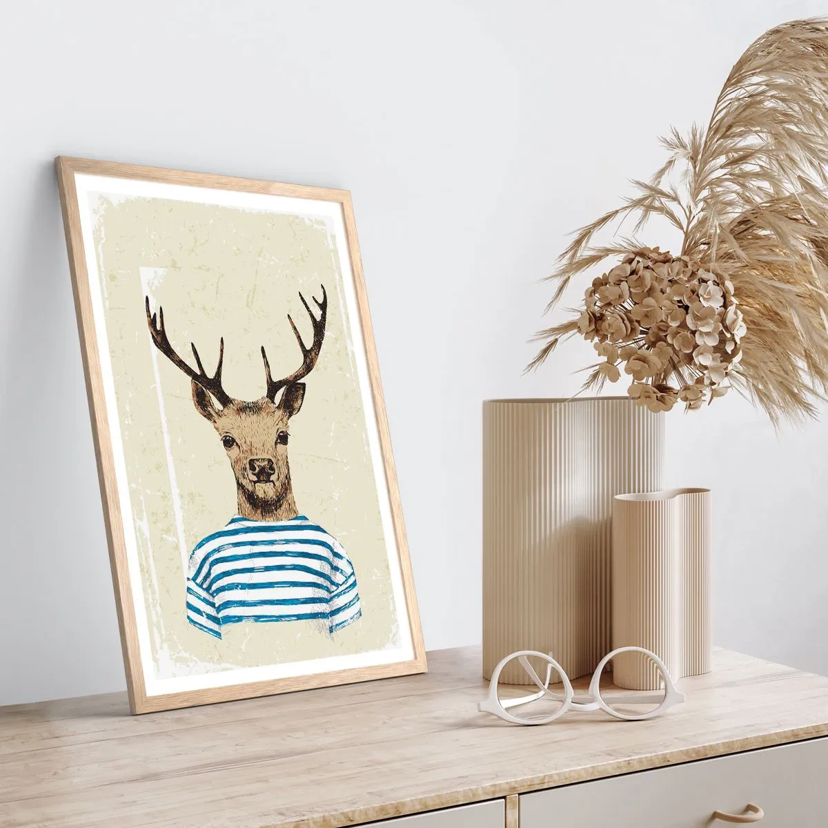 Poster in einem Rahmen aus heller Eiche - Weil ich gestreifte T-Shirts mag! - 50x70 cm