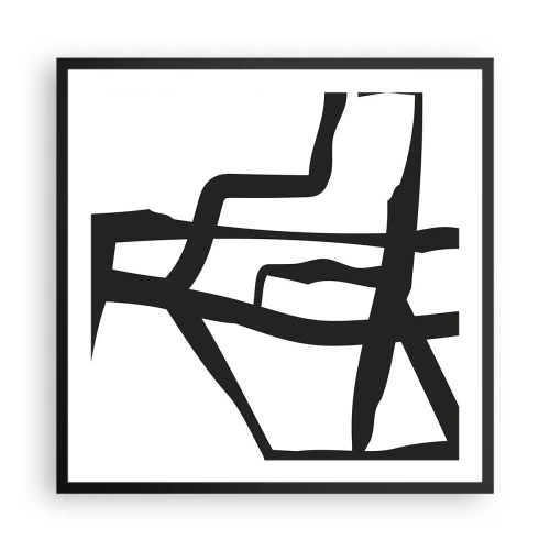 Poster in einem schwarzem Rahmen - Schwarz-Weiß-Design - 60x60 cm