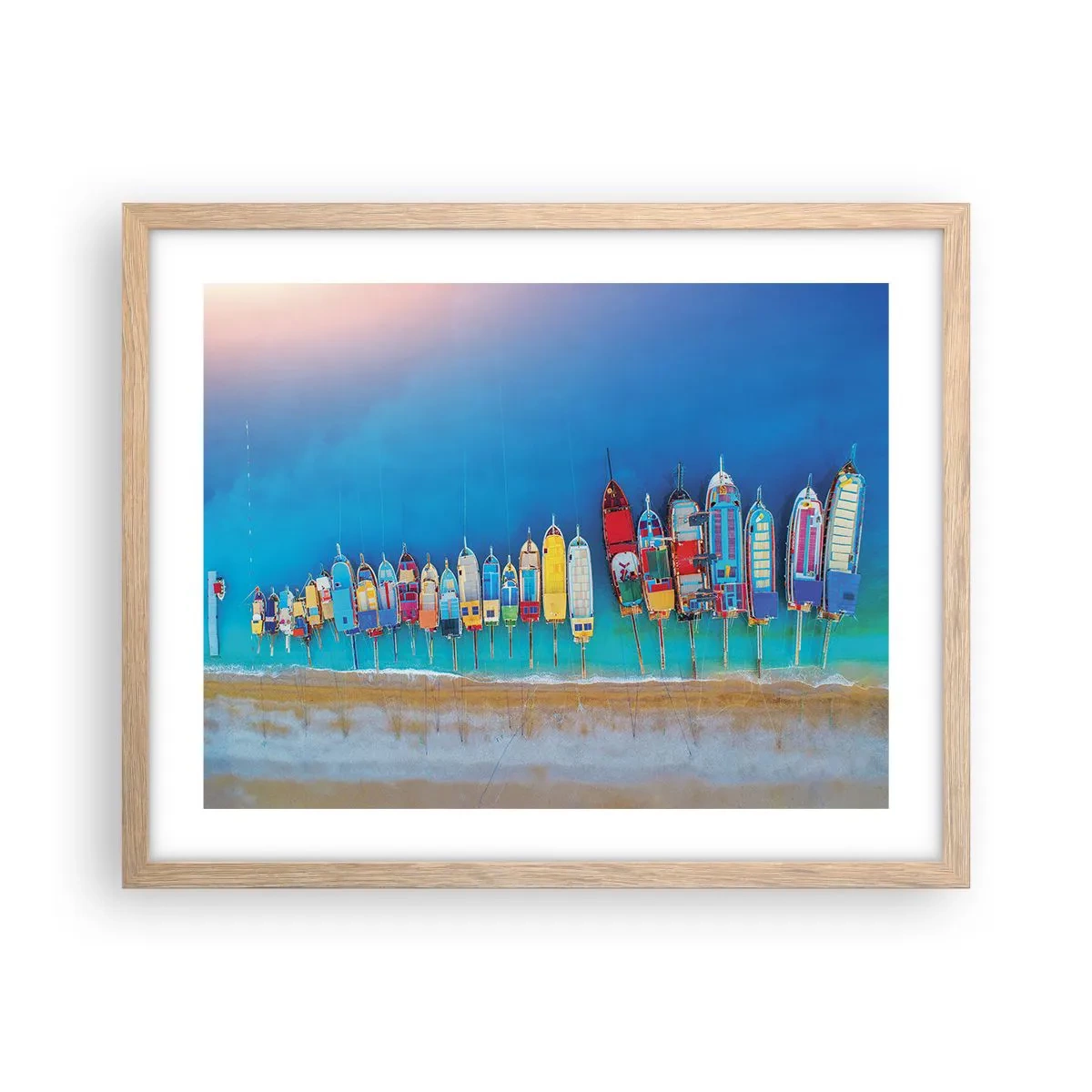 Poster in einem Rahmen aus heller Eiche - Aus der Vogelperspektive - 50x40 cm