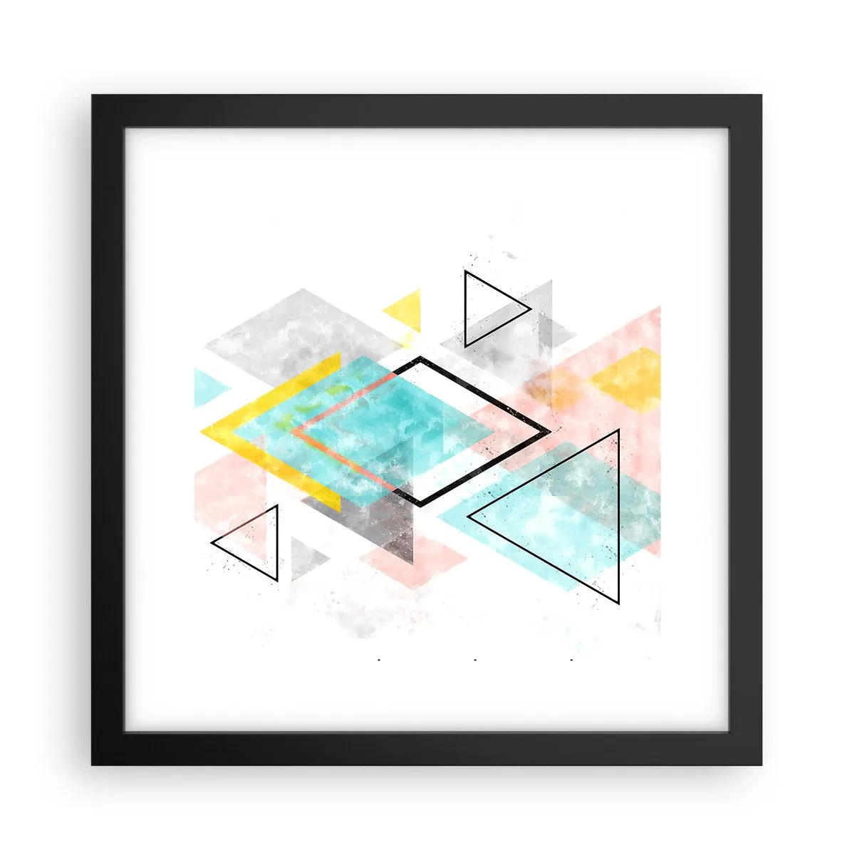 Poster in einem schwarzem Rahmen - Geometrisches Spiel - 30x30 cm