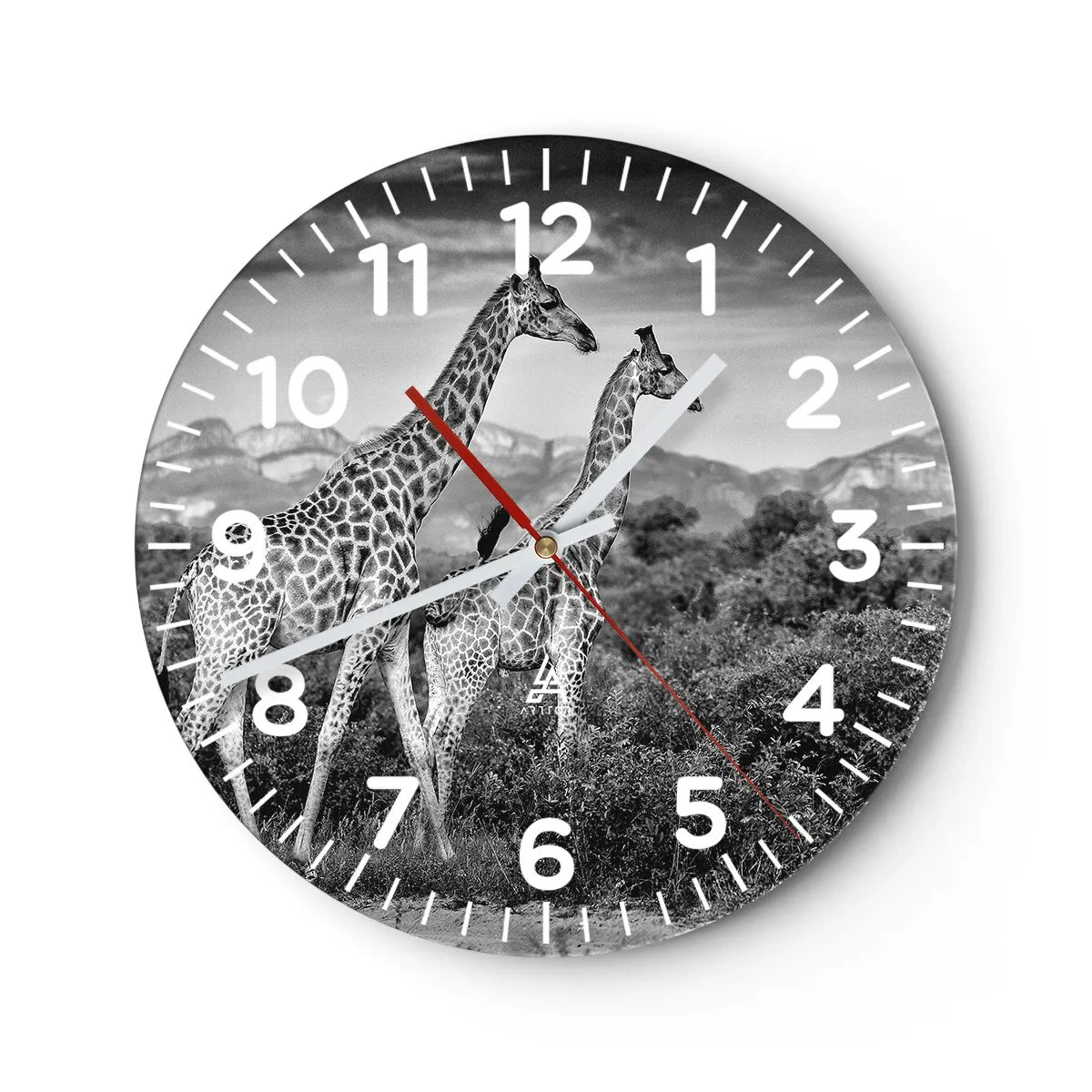 Wanduhr - Glasuhr - Hohe Sphären in Afrika - 30x30 cm
