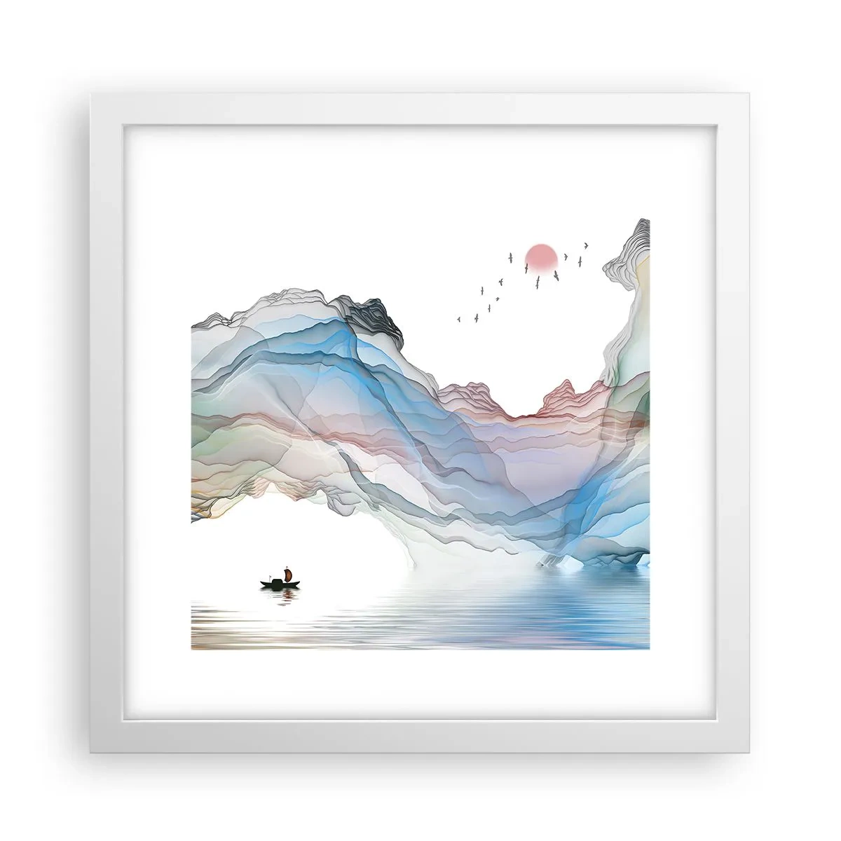 Poster in einem weißen Rahmen - Zu den Kristallbergen - 30x30 cm