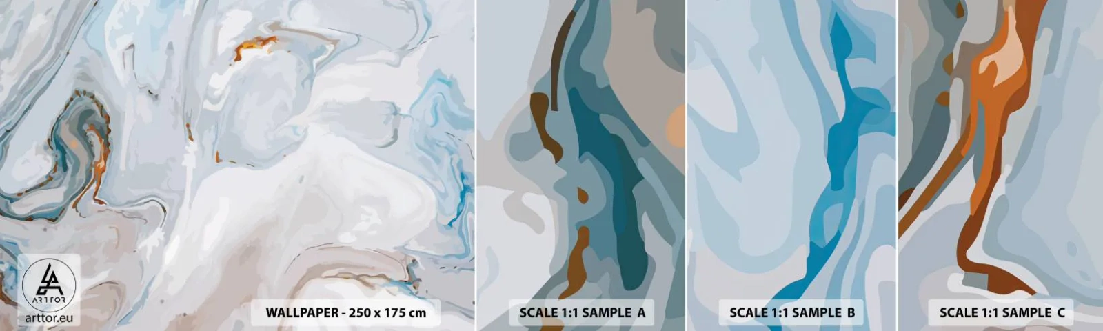 Fototapeten Muster Selbstklebend Deluxe Sticker - Das Weiß wird erhoben - Abstraktion, Stück, Modernes Muster - 100x30 cm