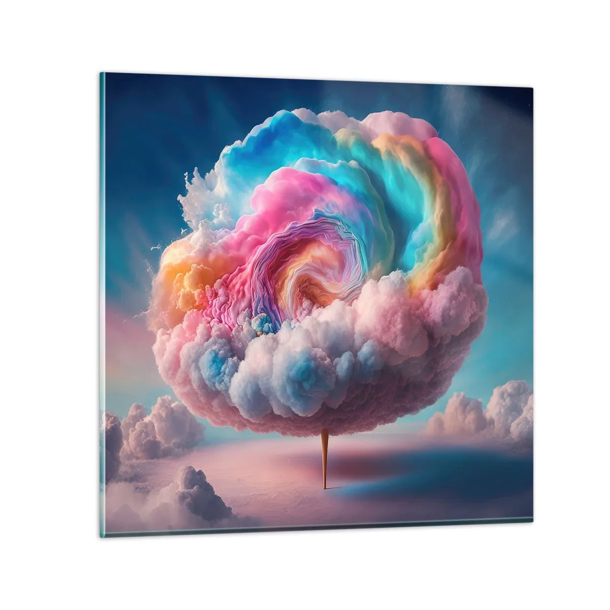 Glasbild - Bild auf glas - Traum von einem Vergnügungspark - 70x70 cm