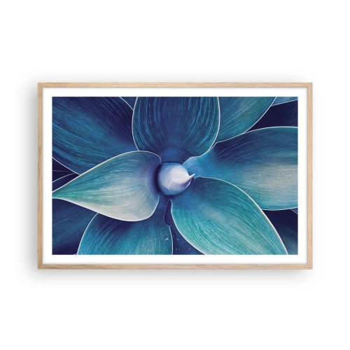 Poster in einem Rahmen aus heller Eiche - Bläulich vom Himmel - 91x61 cm