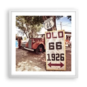 Poster in einem weißen Rahmen - Die Legende der amerikanischen Provinz - 50x50 cm