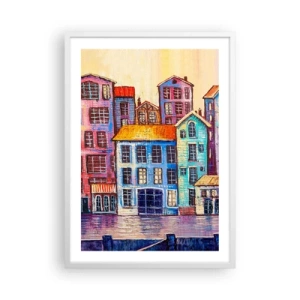 Poster in einem weißen Rahmen - Stadt wie aus einem Märchen - 50x70 cm