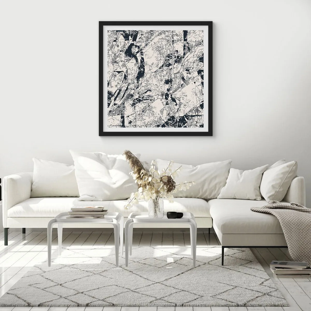 Poster in einem schwarzem Rahmen - Durchdringung der Gegensätze - 40x40 cm