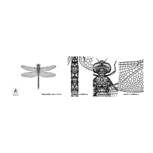 Fototapeten Muster Selbstklebend Deluxe Sticker - Präzision der Natur - Libelle, Insekt, Minimalistisch - 100x30 cm