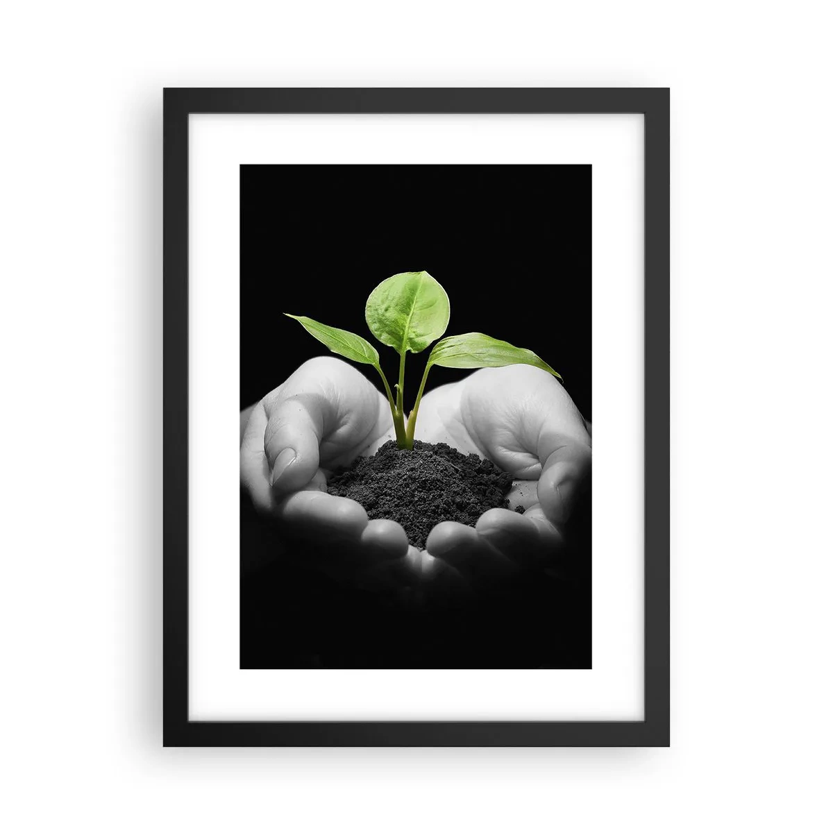 Poster in einem schwarzem Rahmen - Ich liebe die Natur, ich beschütze sie - 30x40 cm
