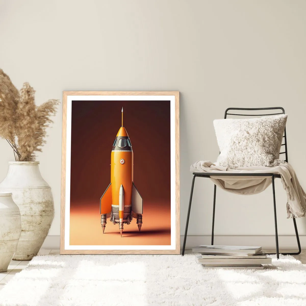 Poster in einem Rahmen aus heller Eiche - Es beginnt mit einem Traum - 61x91 cm