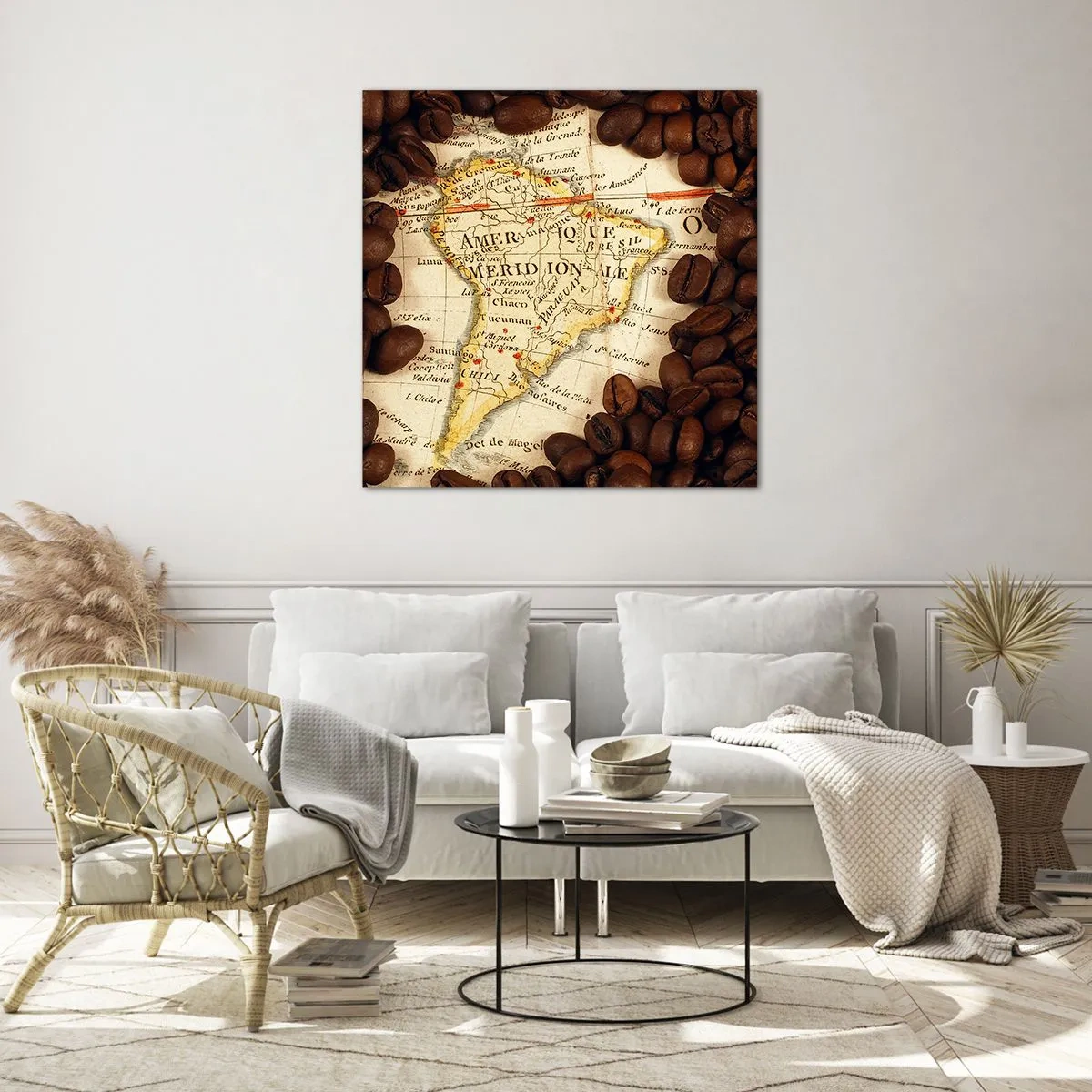 Glasbild - Bild auf glas - Woher kommt der beste Kaffee? - 50x50 cm