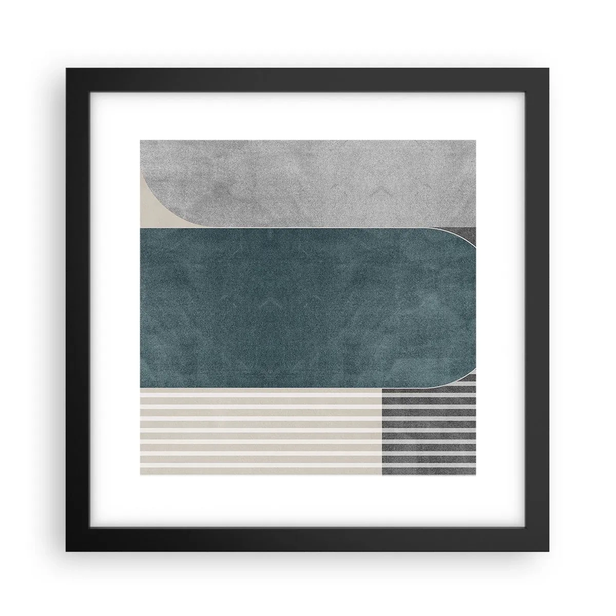 Poster in einem schwarzem Rahmen - Komposition auf der Ebene - 30x30 cm