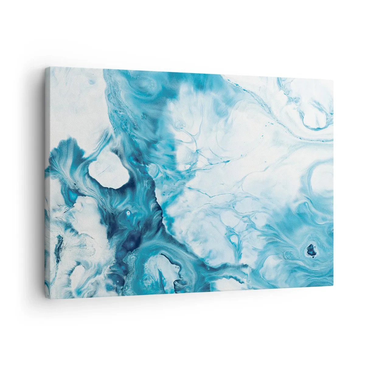 Bild auf Leinwand - Leinwandbild - Abstraktes Muster in Blautönen - 70x50cm - Blaues Konzert - Moderne Wanddekoration für Wohnzimmer und Schlafzimmer ARTTOR