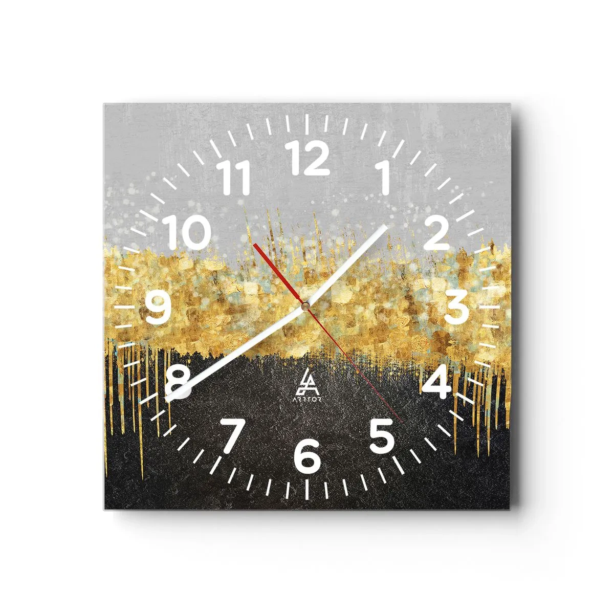 Wanduhr - Glasuhr - Nach innen und nach oben - 30x30 cm