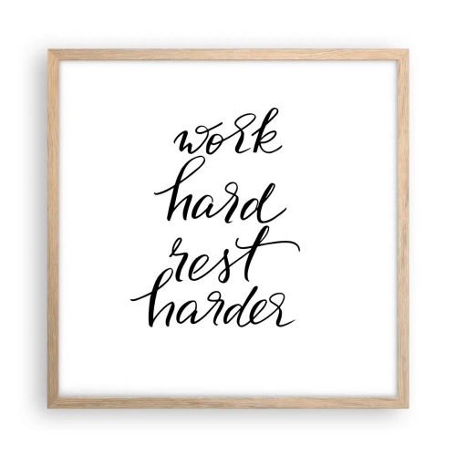 Poster in einem Rahmen aus heller Eiche - Lebensbalance - 50x50 cm