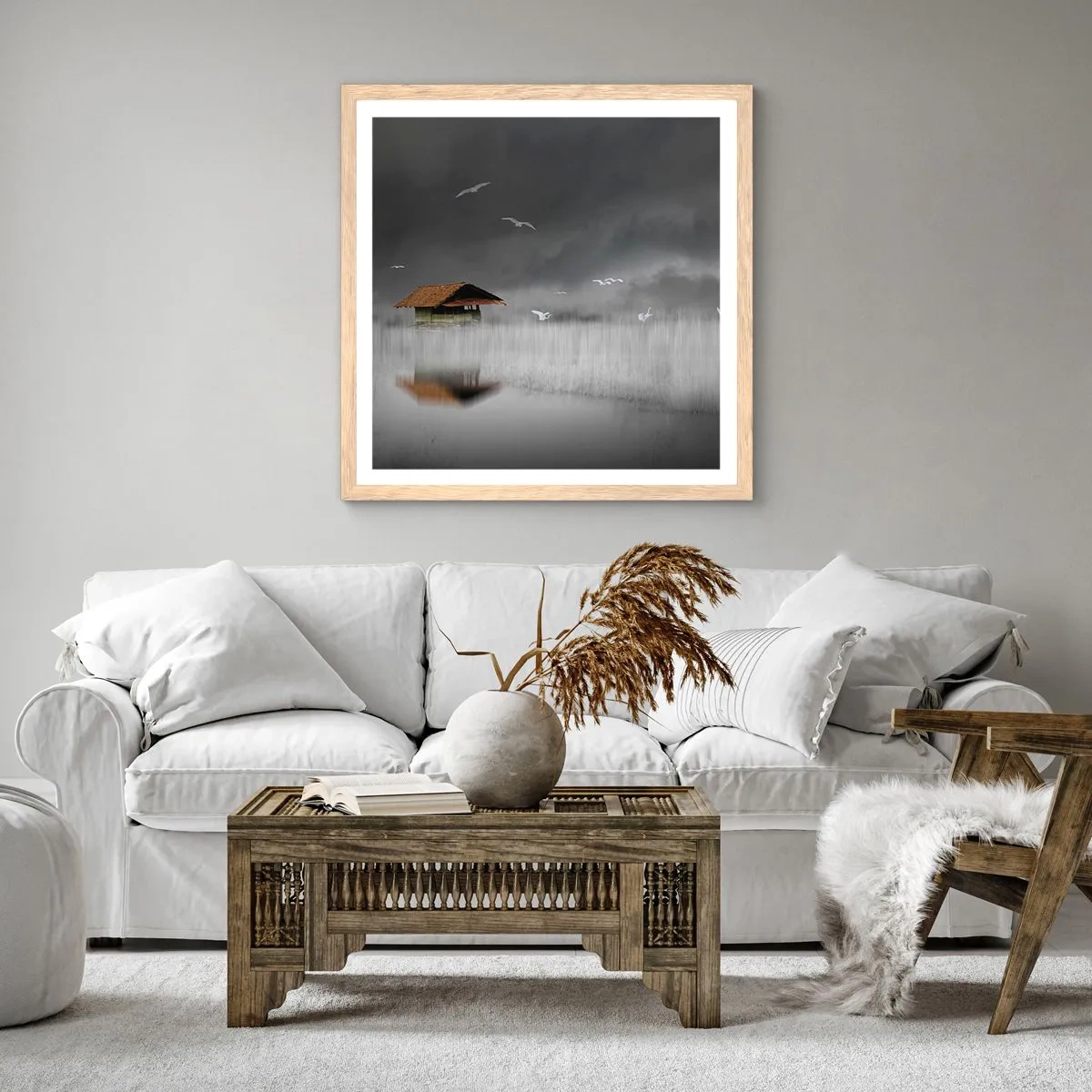 Poster in einem Rahmen aus heller Eiche - Schutz vor Regen - 30x30 cm