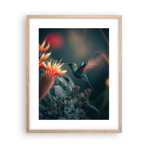 Poster in einem Rahmen aus heller Eiche - Wirklich buntes Leben - 40x50 cm