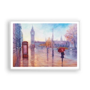 Poster in einem weißen Rahmen - Londoner Herbsttag - 100x70 cm