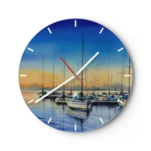 Wanduhr - Glasuhr - Ende eines guten Tages - 40x40 cm
