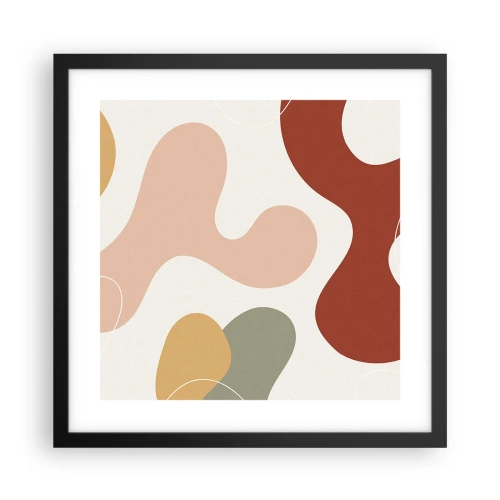 Poster in einem schwarzem Rahmen - Kringel oder Schnörkel? - 40x40 cm