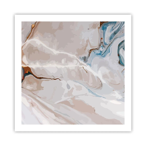 Poster - Blau schlängelt sich unter dem Weiß - 60x60 cm