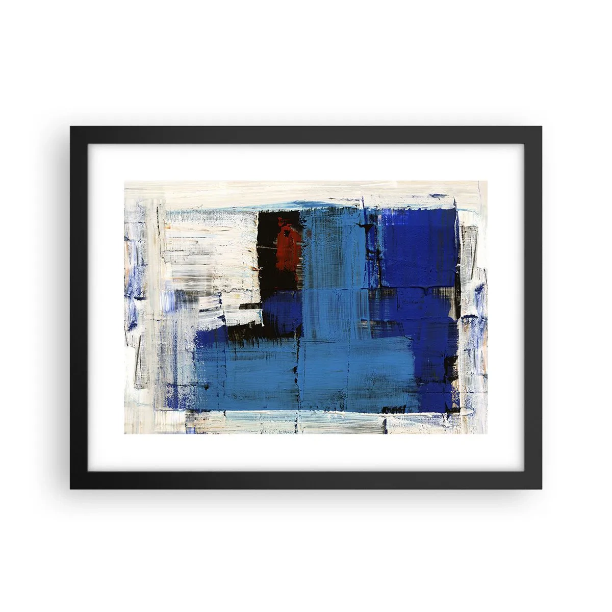 Poster in einem schwarzem Rahmen - Geheimnis ist blau - 40x30 cm